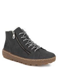 Rieker Trzewiki N1020-45 Szary. Kolor: szary. Materiał: materiał #7