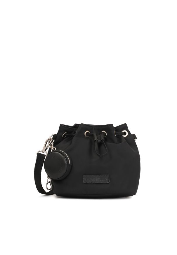 Kazar - Czarna torebka worek z portmonetką. Kolor: czarny. Styl: elegancki, sportowy, klasyczny