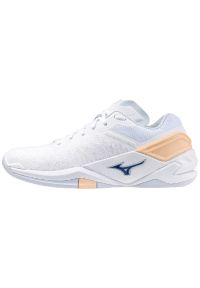 Damskie buty halowe Mizuno Wave Stealth Neo. Kolor: biały, wielokolorowy, różowy. Model: Mizuno Wave