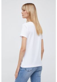 DKNY - Dkny t-shirt damski kolor biały. Okazja: na co dzień. Kolor: biały. Materiał: dzianina. Długość rękawa: krótki rękaw. Długość: krótkie. Wzór: aplikacja. Styl: casual #2