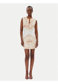 TwinSet - TWINSET Sukienka letnia 251TT2441 Beżowy Regular Fit. Kolor: beżowy. Materiał: len. Sezon: lato #3