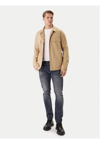 Hugo - HUGO Koszula Epoldo 50545383 Beżowy Oversize. Kolor: beżowy. Materiał: bawełna #7