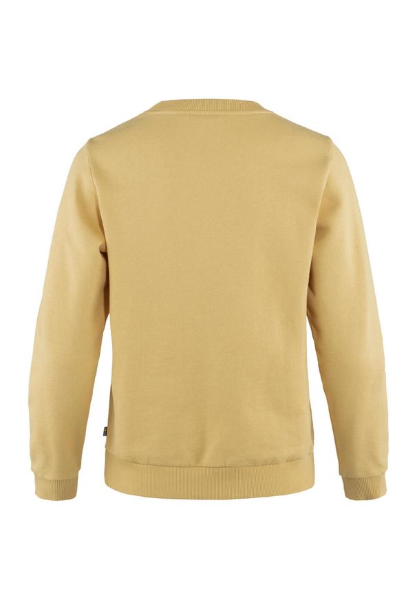Fjällräven - Bluza bawełniana damska Fjallraven Logo Sweater. Kolor: żółty. Materiał: bawełna