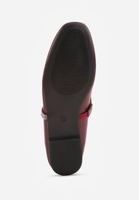 Born2be - Bordowe Wsuwane Balerinki z Ozdobnym Paskiem z Cyrkoniami Rola. Okazja: na co dzień. Zapięcie: bez zapięcia. Kolor: czerwony. Wzór: aplikacja. Styl: casual, elegancki, klasyczny #2