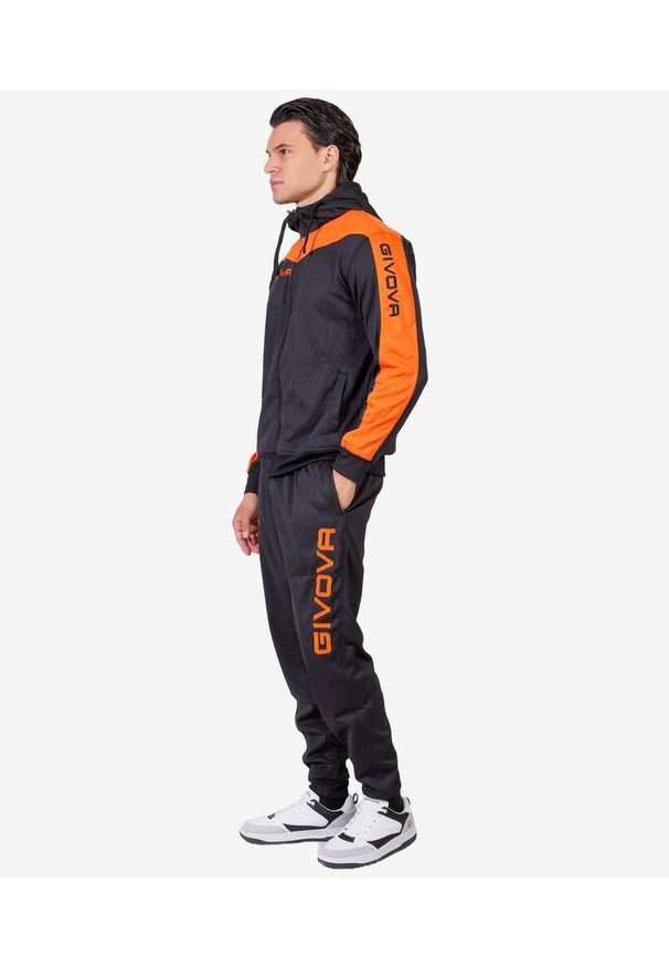 Givova Roma dres z kapturem polarfleece L. Kolor: niebieski, fioletowy, wielokolorowy. Materiał: dresówka
