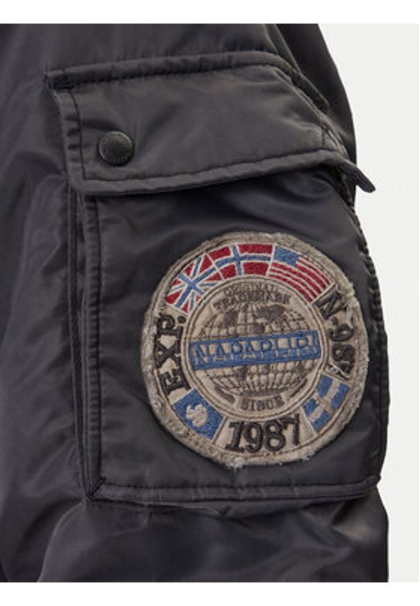 Napapijri Kurtka bomber A-Nemes NP0A891X Czarny Regular Fit. Kolor: czarny. Materiał: syntetyk