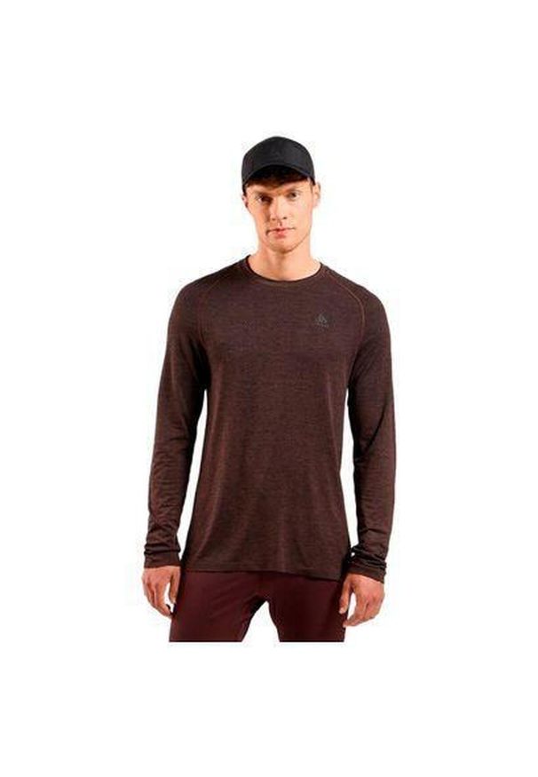 Koszulka z długim rękawem do biegania męska Odlo ESSENTIAL SEAMLESS. Kolor: fioletowy. Długość rękawa: długi rękaw. Długość: długie. Sport: bieganie