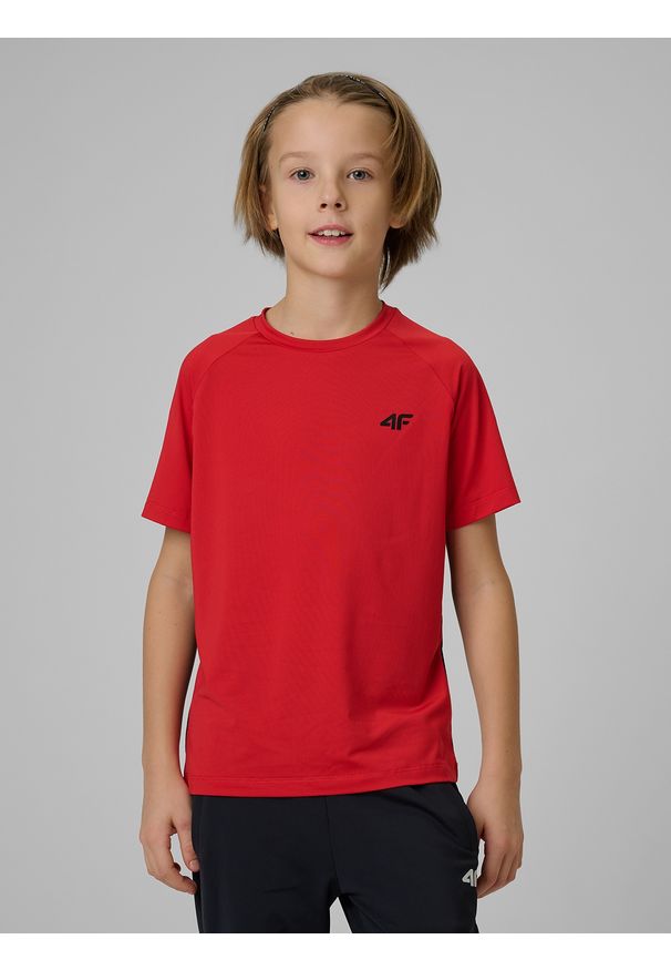 4f - 4F Koszulka sportowa szybkoschnąca chłopięca - pomarańczowa 158/164 (12-14 lat). Kolor: pomarańczowy. Materiał: materiał. Sezon: lato
