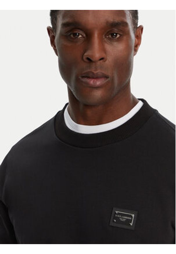 DOLCE & GABBANA - Dolce&Gabbana Bluza G9ABJT G7F2G Czarny Regular Fit. Kolor: czarny. Materiał: bawełna