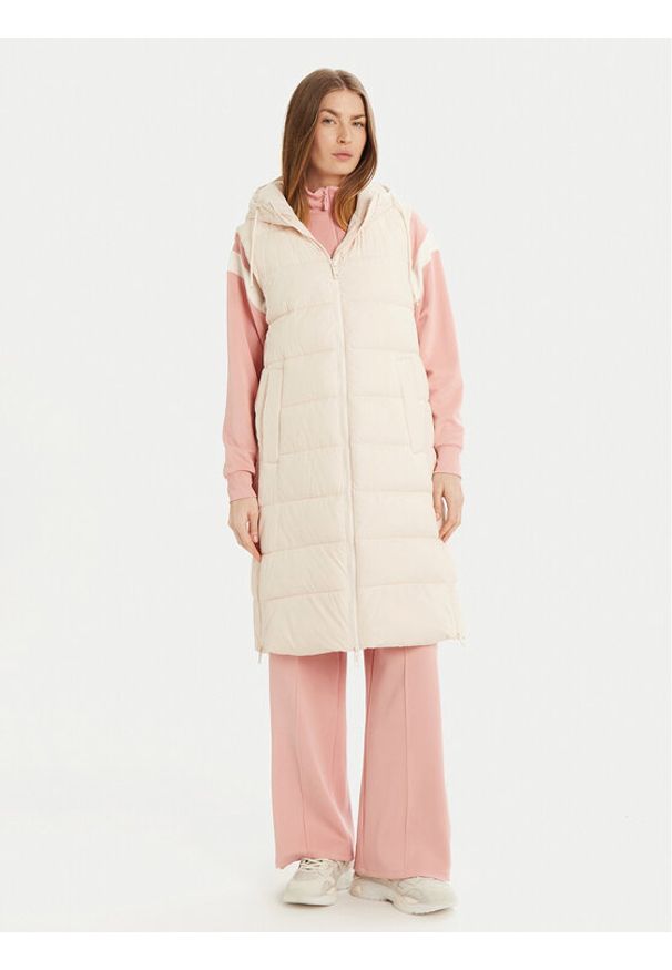Guess Bezrękawnik V4RL01 WFYE2 Kremowy Regular Fit. Kolor: kremowy. Materiał: syntetyk. Długość rękawa: bez rękawów
