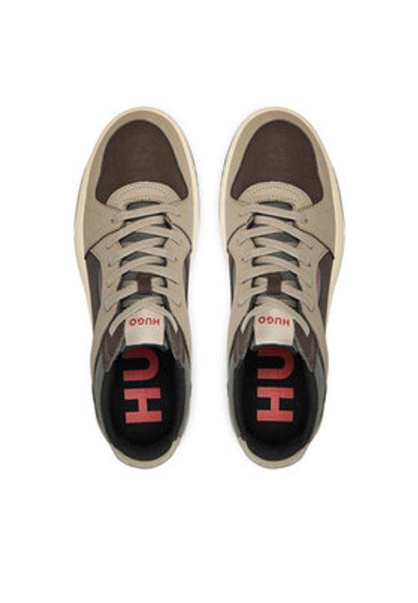 Hugo Sneakersy Hadrian 50529902 10266726 01 Brązowy. Kolor: brązowy. Materiał: skóra