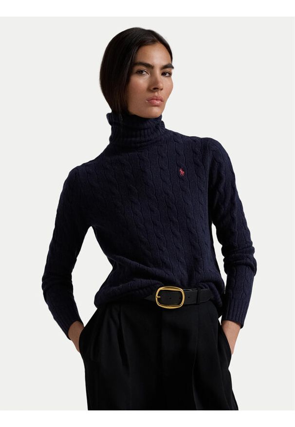 Polo Ralph Lauren Golf 211888686007 Granatowy Regular Fit. Typ kołnierza: golf, polo. Kolor: niebieski. Materiał: wełna