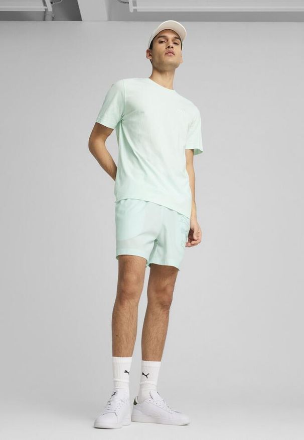 Puma - Męska koszulka Essentials z małym logo No. 1 PUMA Peaceful Blue. Kolor: niebieski. Wzór: haft