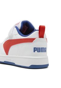 Puma - Dziecięce sneakersy PUMA Rebound V6 Lo PUMA White Fierce Red Clyde Royal Blue. Kolor: czerwony, niebieski, wielokolorowy, biały. Sport: turystyka piesza
