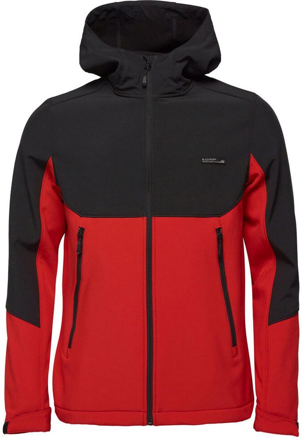 GLOMEX - Kurtka Softshell Loap Lucas Męska Czerwona - Wiatroszczelna i Oddychająca (M). Kolor: czarny, czerwony, wielokolorowy. Materiał: softshell. Sport: turystyka piesza
