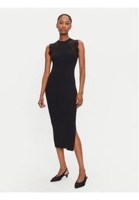 Morgan Sukienka dzianinowa 242-RMAGDA Czarny Slim Fit. Kolor: czarny. Materiał: syntetyk, wiskoza