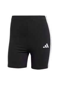 Adidas - Szorty Essentials 3-Stripes High Waisted Biker. Kolor: biały, wielokolorowy, czarny. Materiał: bawełna. Sport: kolarstwo
