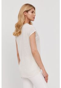 Nissa T-shirt damska kolor biały. Okazja: na co dzień. Kolor: biały. Materiał: dzianina. Wzór: gładki. Styl: casual #3