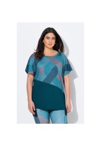 ULLA POPKEN - Damskie Bluzka funkcyjna oversize rękaw 1/2. Kolekcja: plus size. Kolor: zielony, niebieski, wielokolorowy. Materiał: materiał, poliester, elastan #1