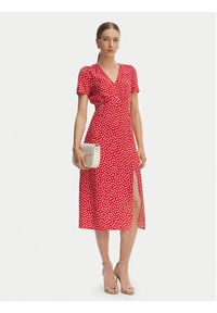 Morgan Sukienka codzienna 261-ROIS Czerwony Regular Fit. Okazja: na co dzień. Kolor: czerwony. Materiał: wiskoza. Typ sukienki: proste. Styl: casual #2