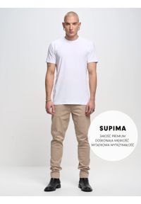 Big-Star - Koszulka męska z bawełny supima Supiclassic 101. Kolor: biały. Materiał: bawełna
