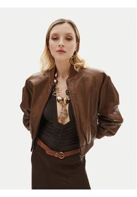 Serge Pariente Kurtka skórzana Gaia Brązowy Regular Fit. Kolor: brązowy. Materiał: skóra #2