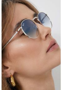 Ray-Ban okulary przeciwsłoneczne New Round 0RB3637.002/G147 kolor srebrny. Kształt: okrągłe. Kolor: srebrny #4