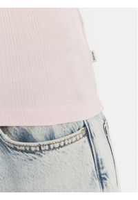 Guess Jeans Top W6GPZ8 KF641 Różowy Slim Fit. Kolor: różowy. Materiał: bawełna #5