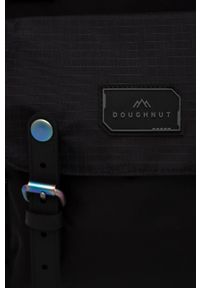Doughnut plecak kolor czarny duży gładki. Kolor: czarny. Materiał: nylon, włókno. Wzór: gładki #4
