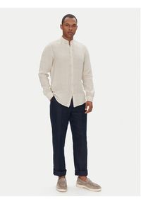 BOSS Koszula 50537369 Beżowy Regular Fit. Kolor: beżowy. Materiał: len