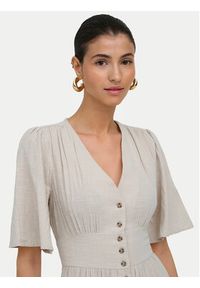only - ONLY Sukienka codzienna Tizana 15373535 Beżowy Regular Fit. Okazja: na co dzień. Kolor: beżowy. Materiał: bawełna. Typ sukienki: proste. Styl: casual #5