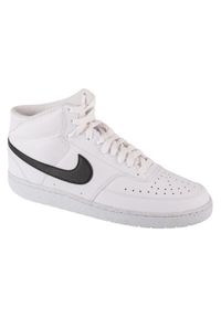 Buty do chodzenia męskie Nike Court Vision Mid NN. Zapięcie: sznurówki. Kolor: czarny, wielokolorowy, biały. Materiał: skóra, syntetyk, materiał, tkanina. Szerokość cholewki: normalna. Model: Nike Court. Sport: turystyka piesza