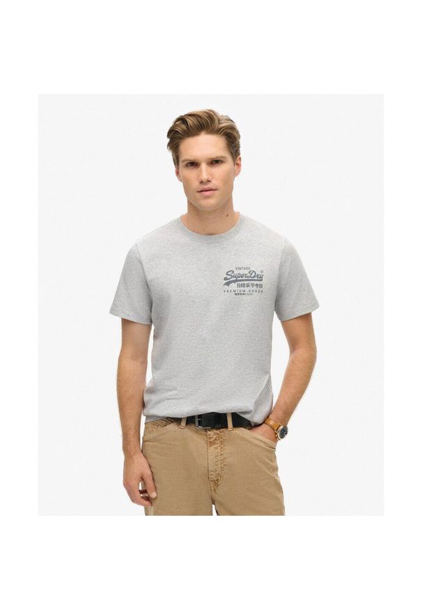 Koszulka Superdry Classic Vl Heritage. Kolor: szary