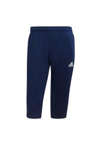 Adidas - Spodnie męskie adidas Tiro 21 3/4 granatowe. Kolor: wielokolorowy, biały, niebieski