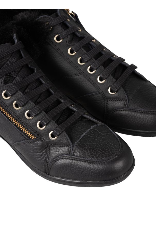 Geox Sneakersy "D Myria E" | D9468E046BH | Kobieta | Czarny. Nosek buta: okrągły. Zapięcie: zamek. Kolor: czarny. Materiał: skóra. Wzór: aplikacja