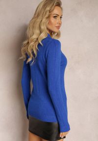 Renee - Niebieski Golf z Długim Rękawem Eruwen. Typ kołnierza: golf. Kolor: niebieski. Materiał: tkanina, dzianina. Długość rękawa: długi rękaw. Długość: długie. Sezon: zima, jesień #4
