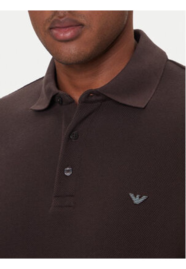 Emporio Armani Underwear Polo EM002200 AF14982 U6031 Brązowy Regular Fit. Typ kołnierza: polo. Kolor: brązowy. Materiał: bawełna