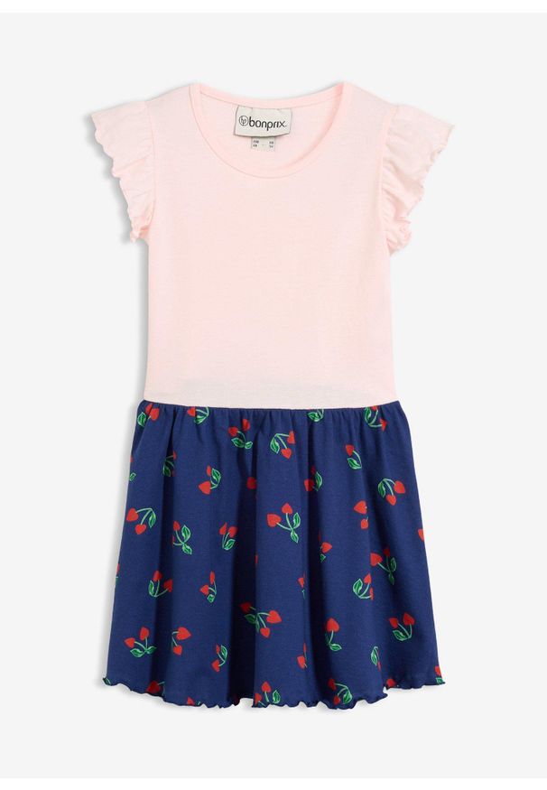 bonprix - Sukienka z dżerseju z czystej bawełny organicznej. Kolor: różowy. Materiał: jersey, bawełna. Długość rękawa: krótki rękaw. Sezon: lato