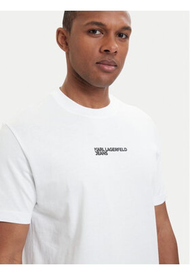 Karl Lagerfeld Jeans T-Shirt B2M17090 Biały Relaxed Fit. Kolor: biały. Materiał: bawełna