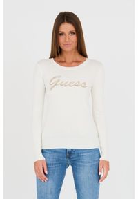 Guess - GUESS Beżowy sweter z cyrkoniami. Kolor: beżowy