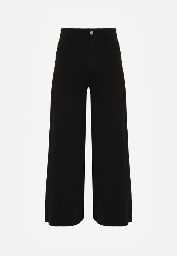 Born2be - Czarne Jeansy o Szerokim Kroju z Wysokim Stanem Shenarah. Okazja: na co dzień. Stan: podwyższony. Kolor: czarny. Styl: elegancki, klasyczny, casual