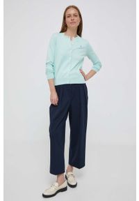 Polo Ralph Lauren kardigan damski kolor szary lekki. Okazja: na co dzień. Typ kołnierza: polo. Kolor: zielony. Materiał: dzianina. Długość rękawa: długi rękaw. Długość: długie. Wzór: gładki. Styl: casual #5