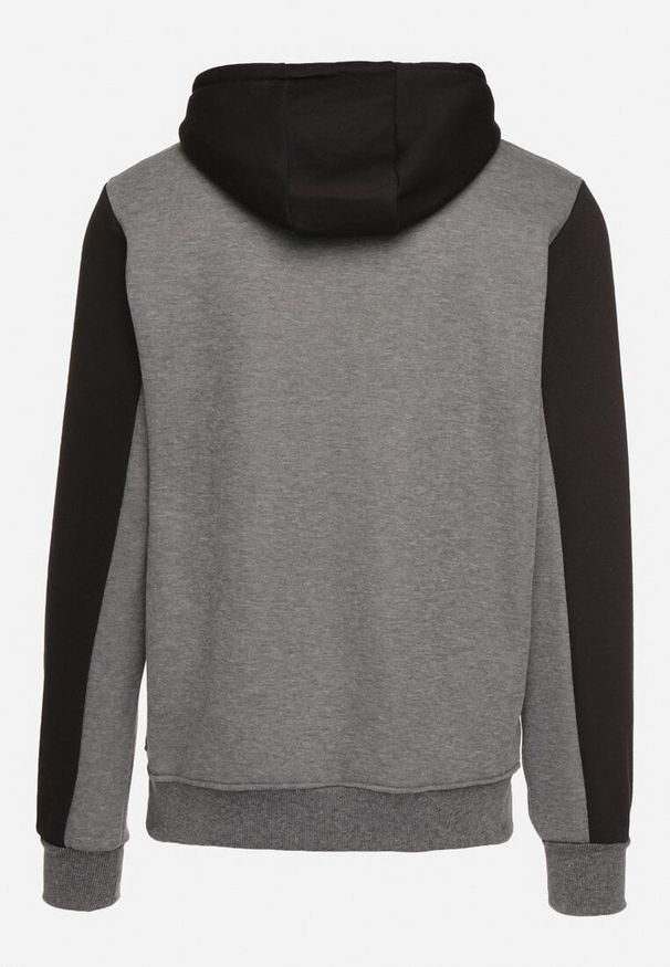 Born2be - Ciemnoszara Bluza z Bawełną z Kieszenią Kangurek i Kapturem Nevisara. Okazja: na spotkanie biznesowe, na co dzień. Kolor: szary. Materiał: bawełna. Styl: klasyczny, sportowy, casual, biznesowy, elegancki