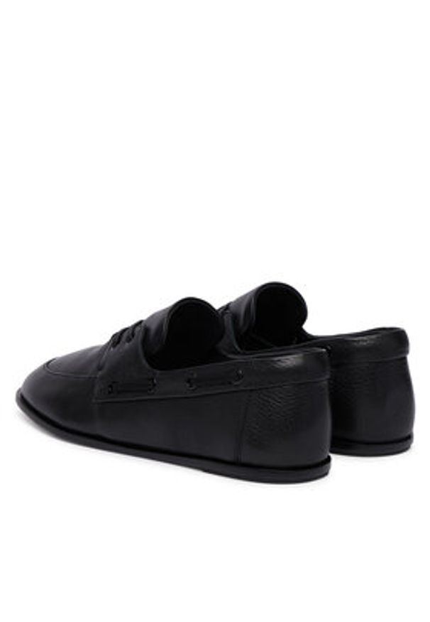 Calvin Klein Półbuty Ess Boatshoe Lth HW0HW03116 Czarny. Kolor: czarny. Materiał: skóra