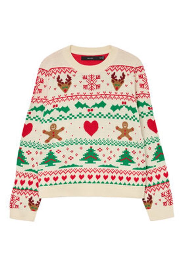 Vero Moda Sweter New Christmas 10334011 Kolorowy Regular Fit. Materiał: syntetyk. Wzór: kolorowy