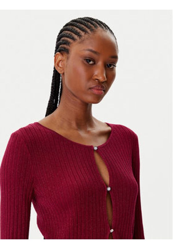 Morgan Kardigan 252-MIZOR Czerwony Slim Fit. Kolor: czerwony. Materiał: wiskoza