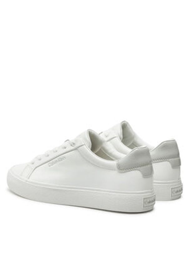 Calvin Klein Sneakersy Vulc Lace Up Texture Fox - Lth HW0HW02439 Biały. Kolor: biały. Materiał: skóra