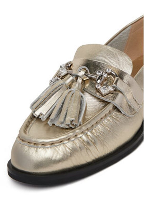 Eva Minge Loafersy PETUNIA-V1792-335-1 Złoty. Kolor: złoty. Materiał: skóra