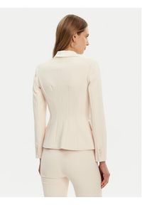 Elisabetta Franchi Marynarka GI-142-51E2-V700 Écru Regular Fit. Materiał: syntetyk