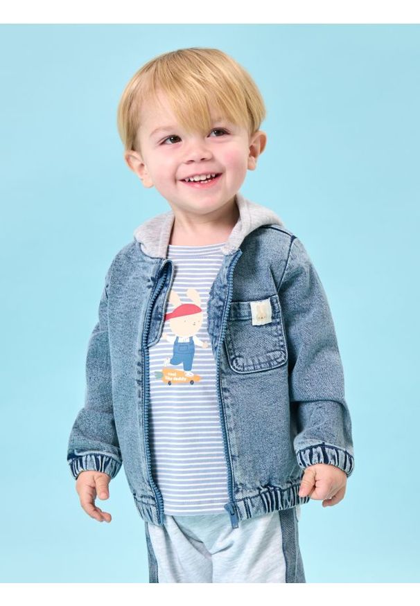 Sinsay - Koszulka z nadrukiem królika - błękitny. Kolor: niebieski. Wzór: nadruk